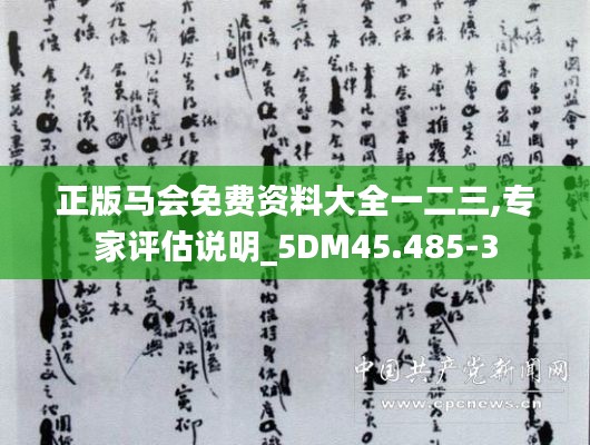 正版马会免费资料大全一二三,专家评估说明_5DM45.485-3