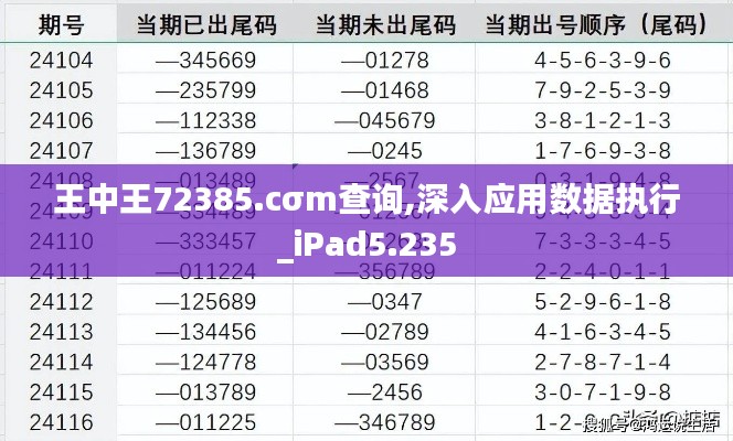 王中王72385.cσm查询,深入应用数据执行_iPad5.235