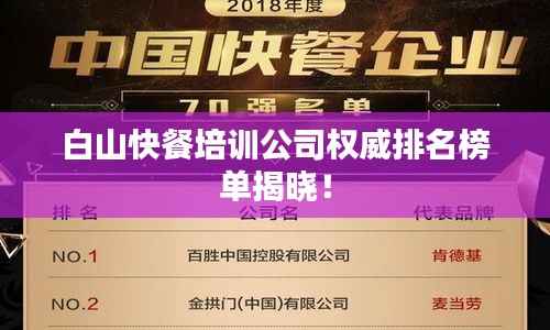 白山快餐培训公司权威排名榜单揭晓!